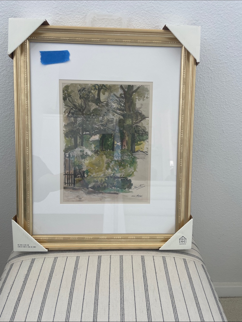 SALE! NWT Hearth & Hand Gold-Framed Botanical Print with Green and Blue Accents